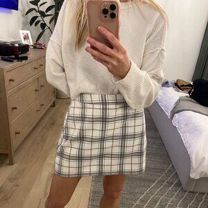 A&F Plaid Wool-Blend Mini Skort Size Small